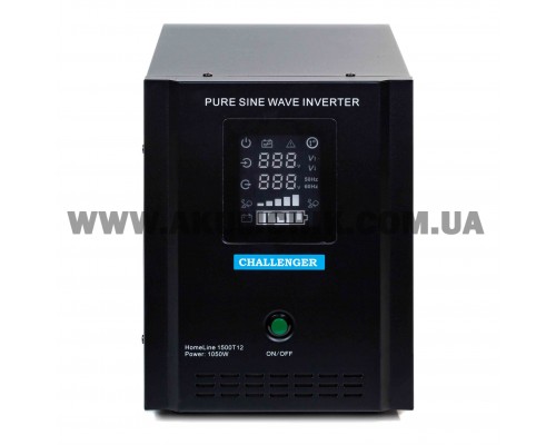 ДБЖ Challenger HomeLine 1500T12 з правильною синусоїдою, 12В, 1050Вт HL1500T12